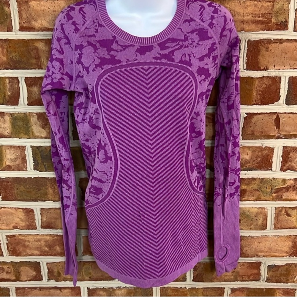 Lululemon Purple camo Swiftly Women's long sleeve Top